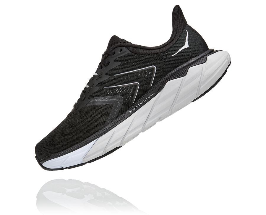 Hoka One One Womens Running Shoes - Arahi 5 - Black/White - MIXO49751